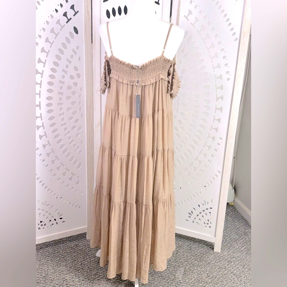 Anthropologie - Sarah Hann Smocked Off-The-Shoulder Tiered Dress - Picture 8 of 12